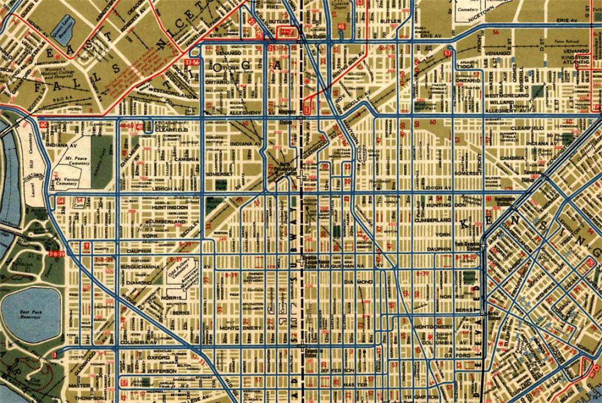 街道地图的费城