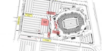林肯金融领域的停车场的地图
