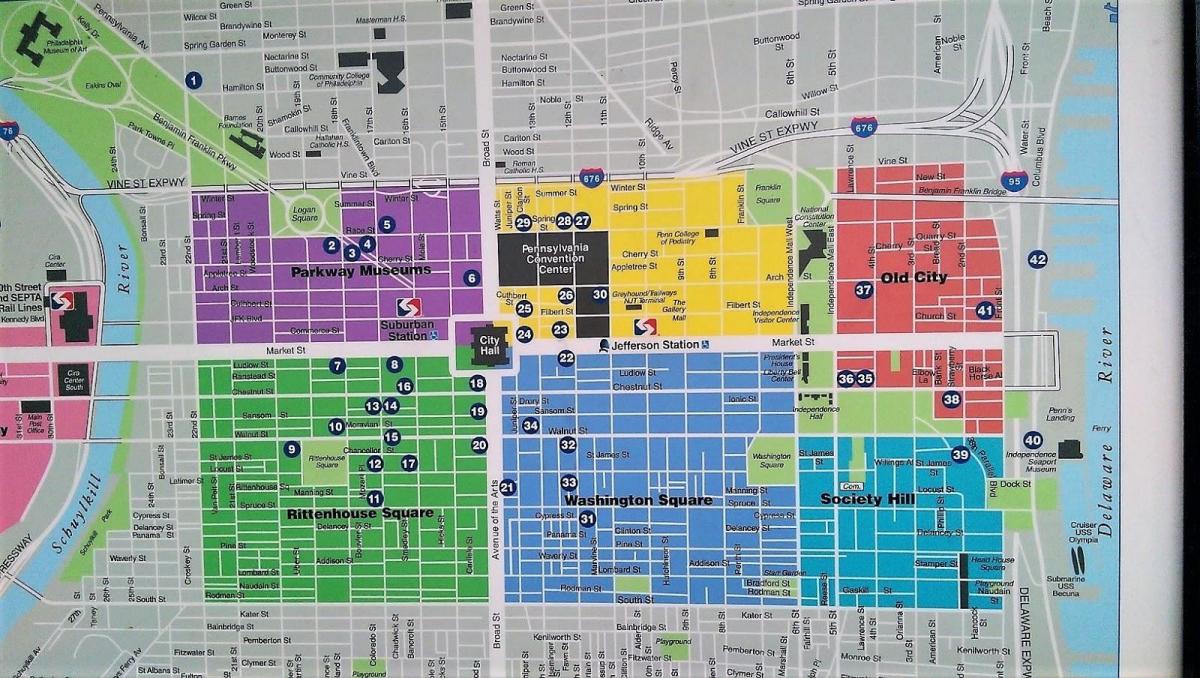 地图的中心城市费城