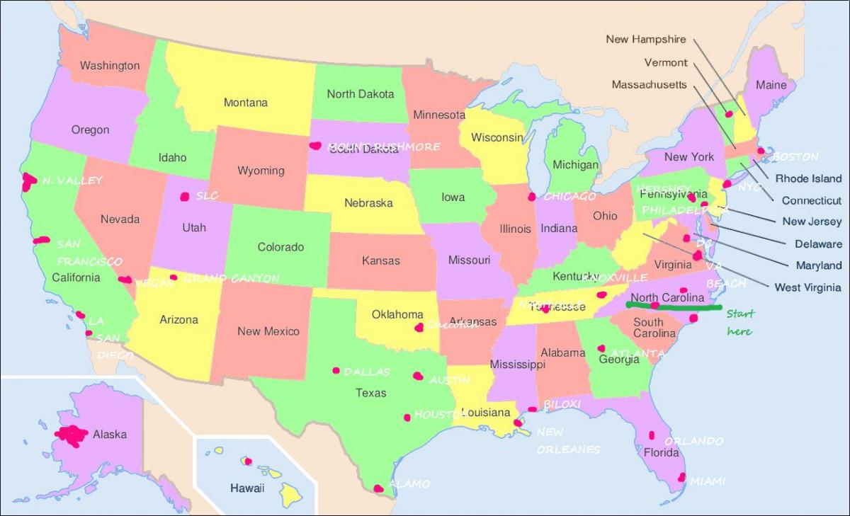费城在美国地图上