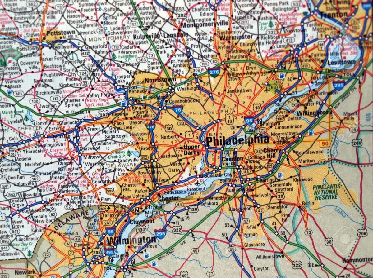 地图的费城pa