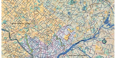 费城的自行车的地图