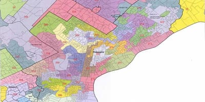 费城理事会区地图