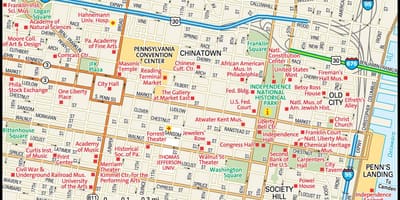 地图的费城市中心