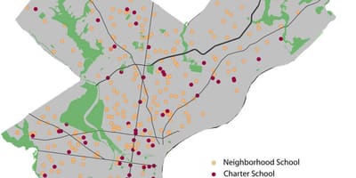 费城的学校地区的地图