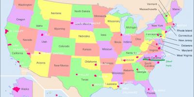 费城在美国地图上